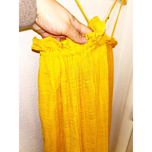 APIECE APART Pina Maxi Trapeze Organic Cotton Tent Dress in MIMOSA SZ: X-Small - Picture 8 of 13